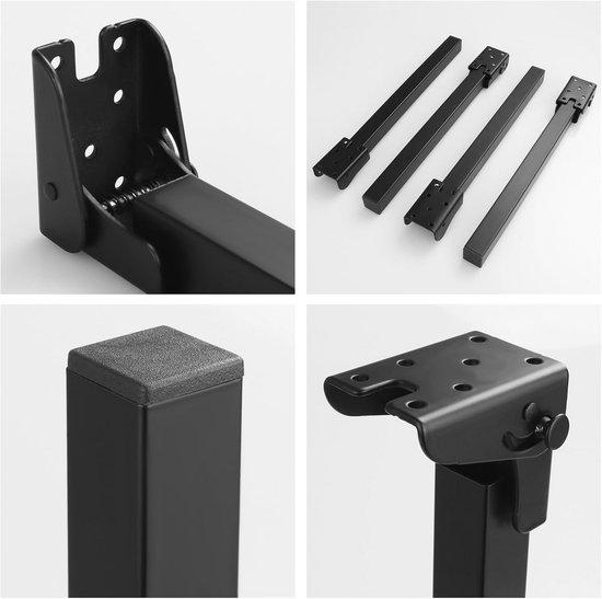 Set van 4 Inklapbare Tafelpoten 35 cm - Zwarte Salontafelpoten voor Bed, Kledingkast en Laptop — afbeelding 5