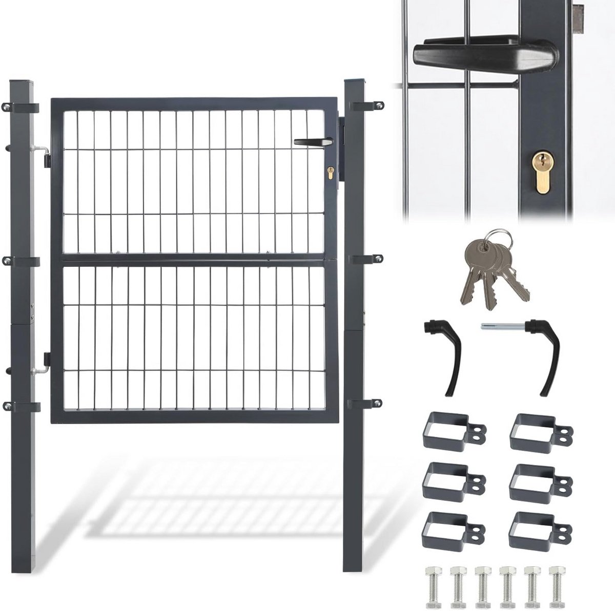 Tuinpoort 100 x 100 cm incl. slot antraciet