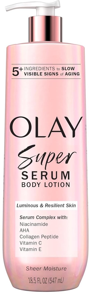 Olay Super Serum Hand & Body Lotion for Dry Skin | Serumcomplex +5 ingrediënten voor Stralende, en Stevige Huid, 547ml