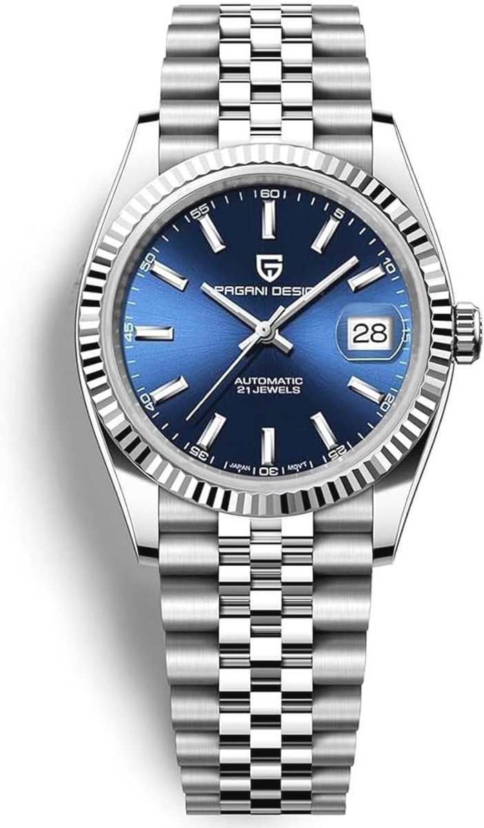 Automatisch herenhorloge met roestvrijstalen armband en 100 m waterdicht