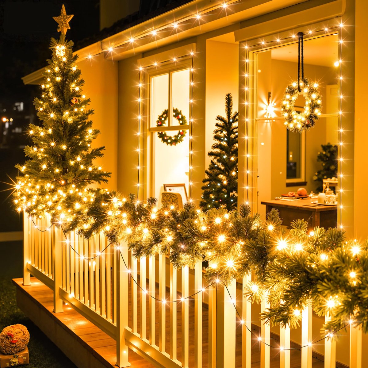 ANMI® LED Lichtslang 50 m – 500 LED Warm Wit – Kerstverlichting voor Kerstboom & Buiten – Waterdicht IP65 – 8 Lichtfuncties met Afstandsbediening - Decoratiesnoer voor Kerstmis Tuin Feest en Bruiloft – foto 7