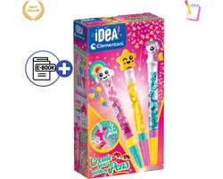 Clementoni Idea Art Mini Factory Fantasy Pen Creators – Creatief Knutselpakket voor Kinderen met Magische Fantasy Pennen, Kleurrijke Inktpatronen, Personages en Decoraties – Speelgoed 6 jaar - DIY Schrijfset voor Creatieve Kinderen Met Ebook