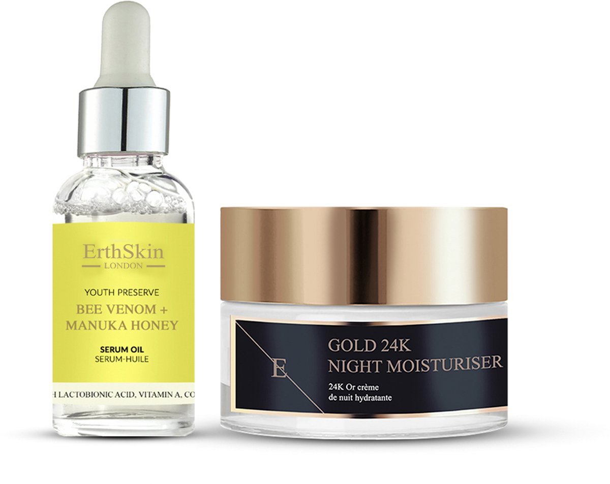 ErthSkin London Bijengif & Manuka Serumolie + Nachtcrème