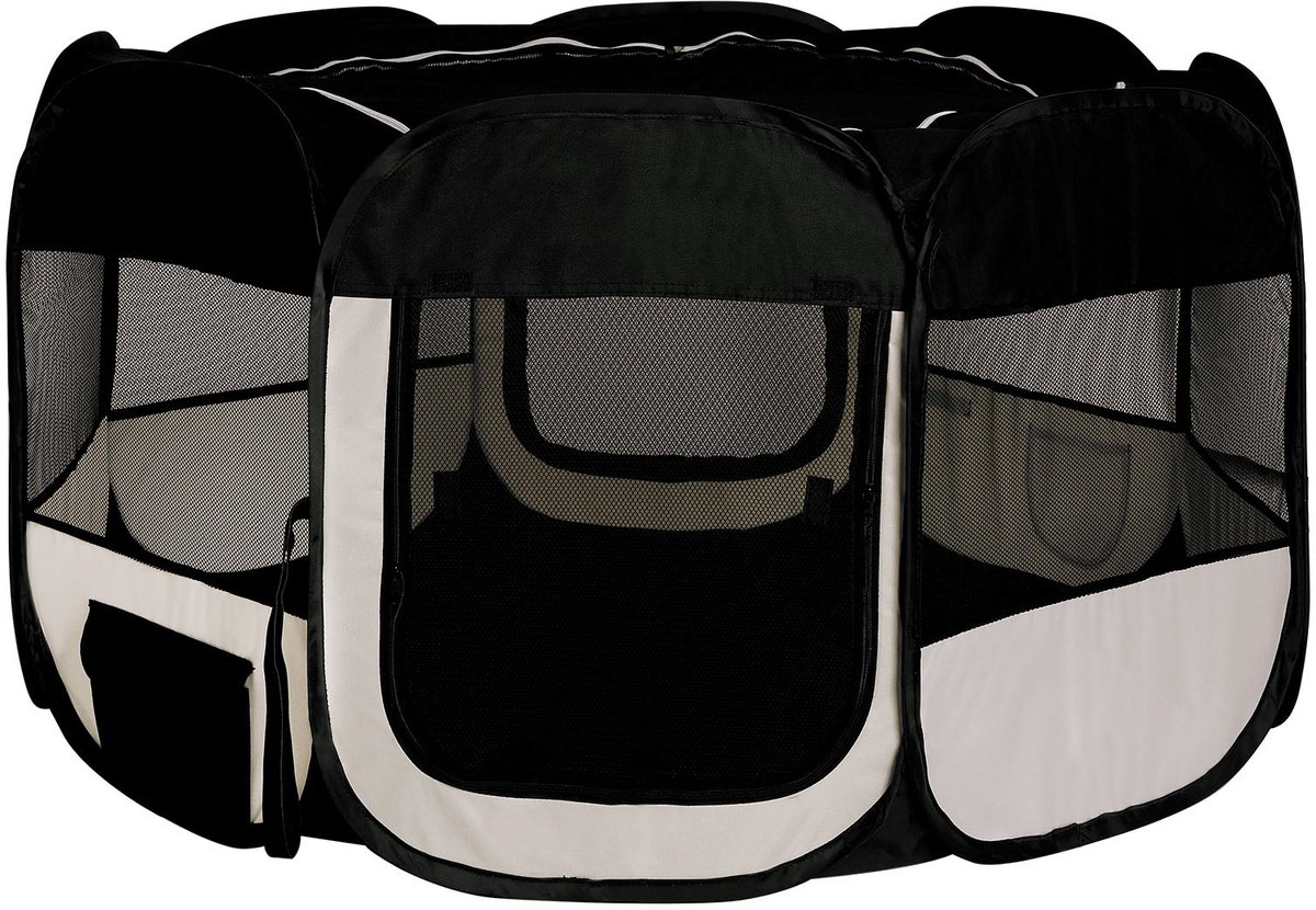 lionto opvouwbare puppyren Ø110 voor binnen& buiten, zwart/beige