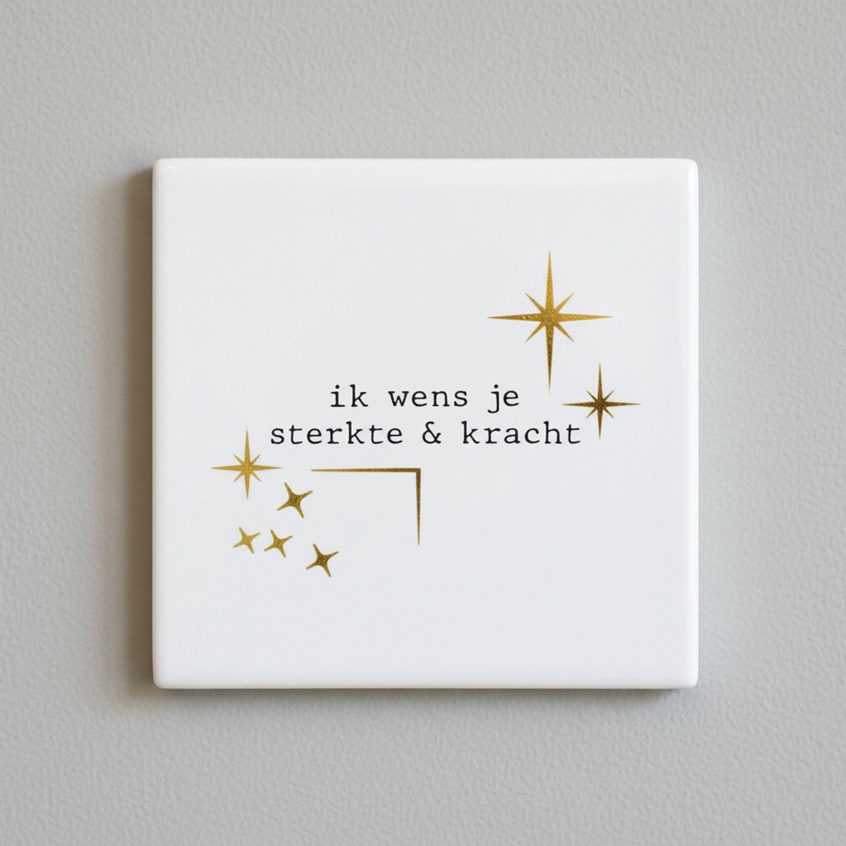 Nevolis Inspirerende Quote Tegel voor Sterkte & Kracht – “Ik Wens Je Sterkte & Kracht” – Elegante Decoratieve Keramische Tegel 15 × 15 cm Multi Color