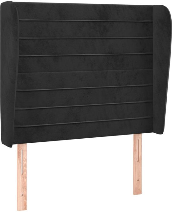 Homgoday Hoofdbord met stoffen buizen, zwart, 183 x 23 x 118/128 cm, hoofdeinde voor bed, hoofdeinde, slaapkamer, structuur, kamer, meubels, decoratie, slaapkamer, type 2