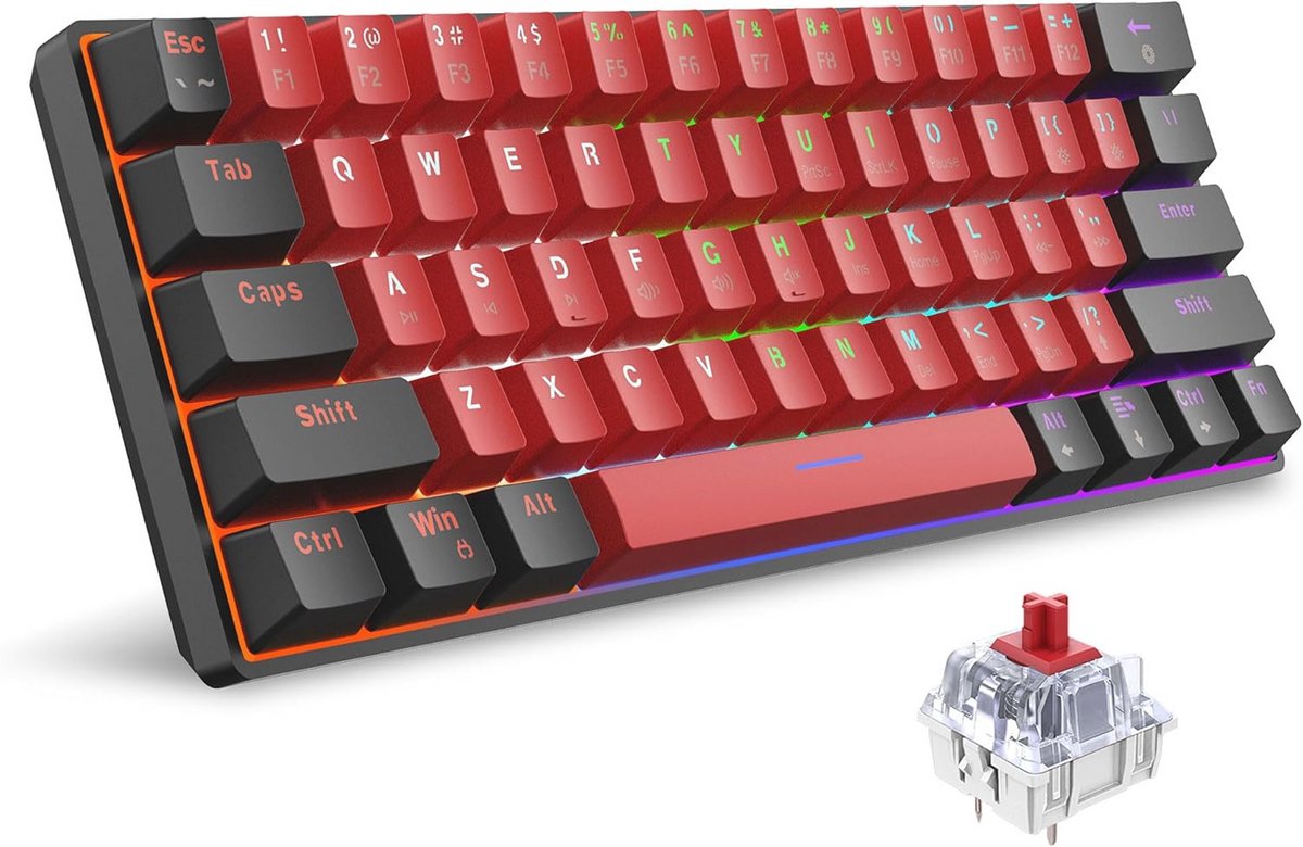mechanisch toetsenbord 60% grootte mini-gaming 61 toetsen voor PC