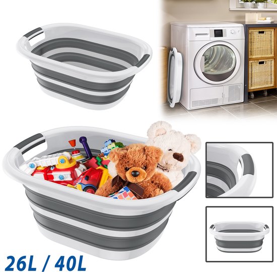 PLASTIC WASMAND - 50L Inhoud - Stevige Witte Wasmand - Extra Grote