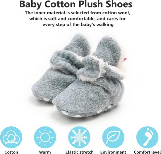 Warme Unisex Pasgeboren Laarzen met Antislip Zool - Verstelbare Bootie Sok voor Baby's van Merkloos — afbeelding 4
