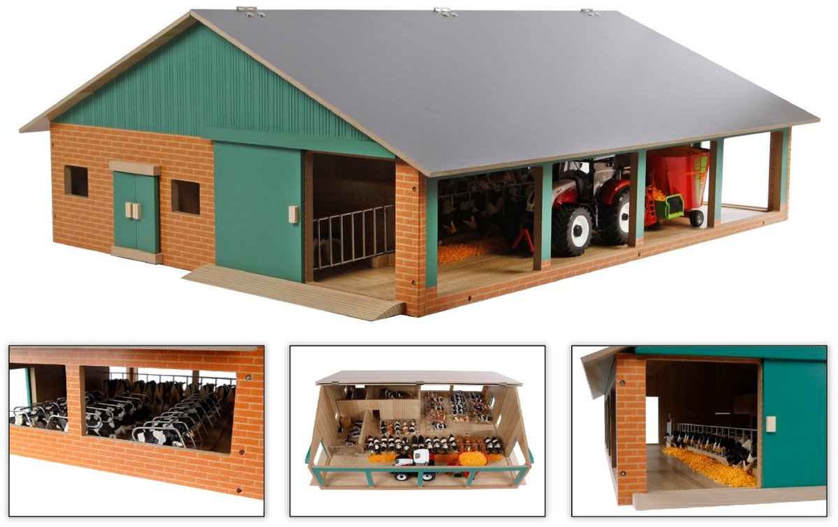 Kids Globe Ligboxenstal Hout Met Melkunit 1:32 — afbeelding 12