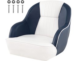 COSTWAY Bootstoel, bootstoel met dikke schuimvulling, waterbestendig pvc-leer, armleuningen, stuurstoel voor visboten, excursieboten, speedboten