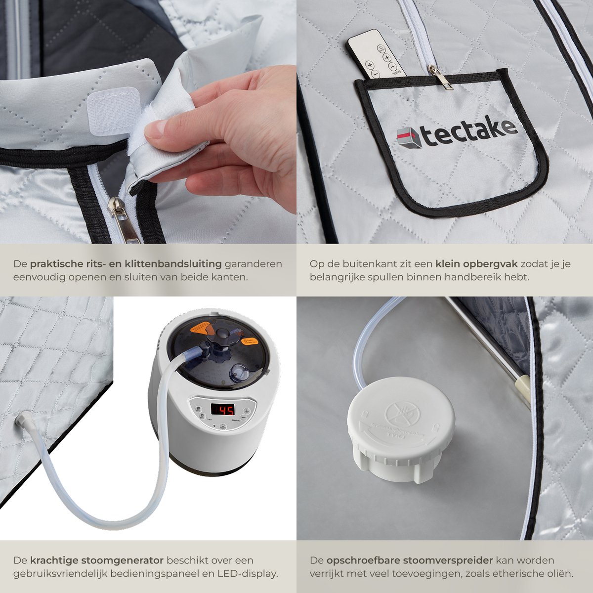 tectake ThermaLuxe II - Draagbare Stoomsauna, 15 Tempstanden thumbnail 6