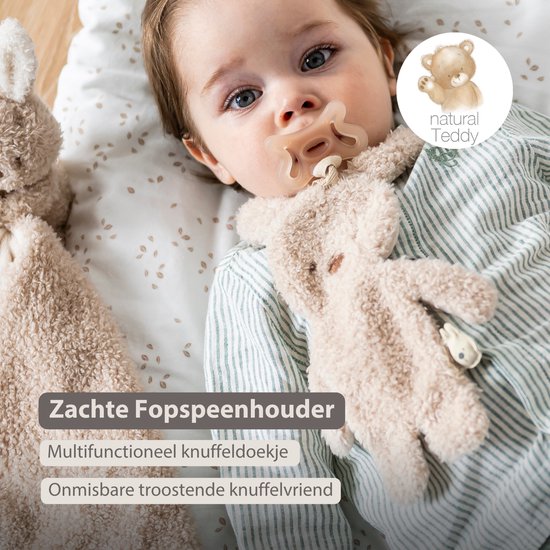 Nattou TEDDY Baby Fopspeenhouder - 26 cm - Konijn doudou als speenhouder - Baby Cadeau - Beige van Nattou — afbeelding 3