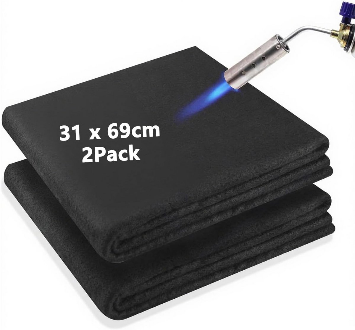 Vuurvaste Koolstofvezel Lasdeken - 2 Pack (12" x 27" ) voor Thuis en Buitengebruik