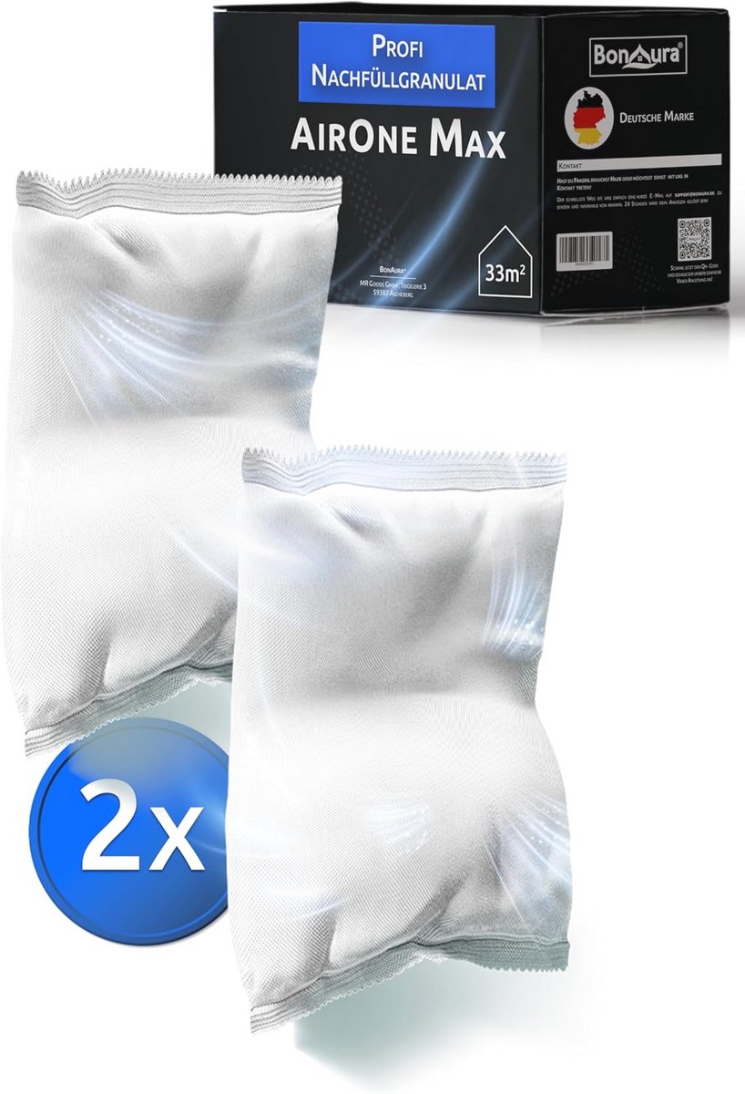 Luchtontvochtiger Navulverpakking 2 x 980 g - Voordeelset voor Schimmel- en Geurbescherming