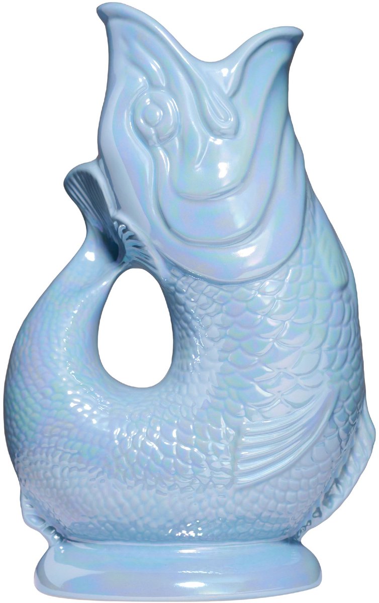 Gluckigluck waterkaraf met 'gluck-gluck'-geluid 1,2 l XL Lichtblauw glanzend