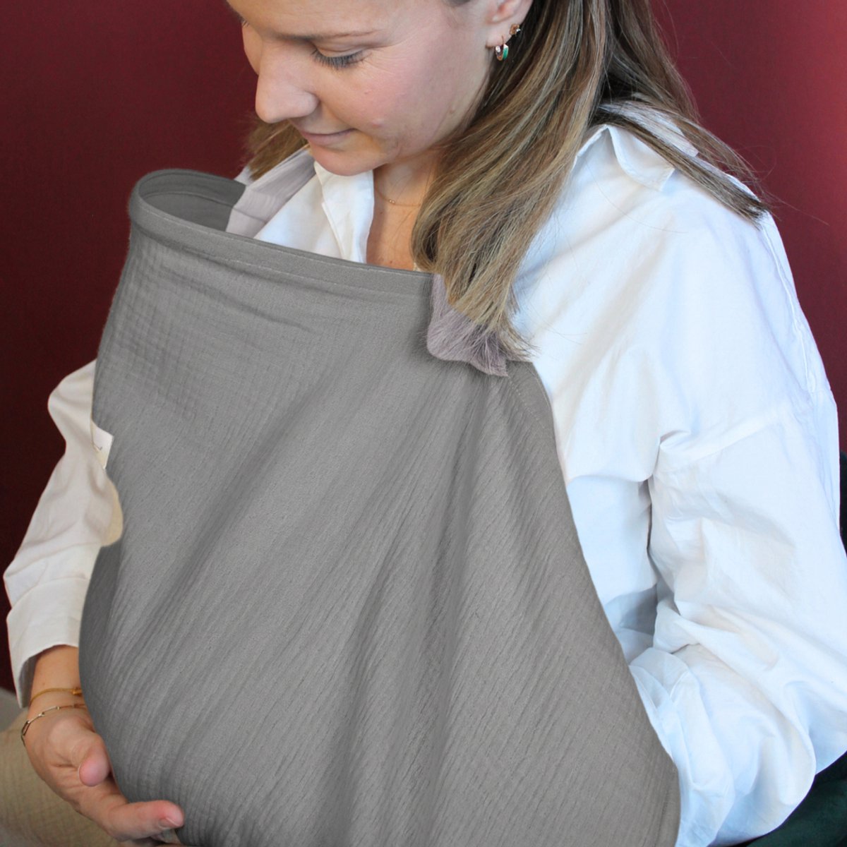 Bella Sofia® Borstvoedingsdoek - Beige Biologisch Katoenen Voedingscape - Hydrofiele Voedingsdoek voor Comfortabel Borstvoeding Geven - Baby Cadeau - Kraamcadeau