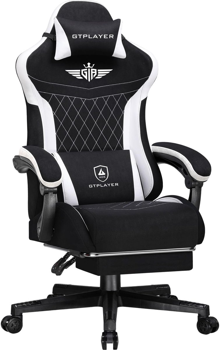 GTPLAYER Gamingstoel met Lendensteun - Zwart - GTPLAYER - €105,99