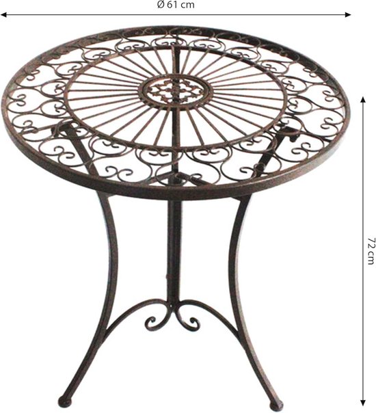 eSituro Tuintafel, banktafel, ronde salontafel, balkontafel, voor binnen en buiten, terras, woonkamer, van metaal, zwart, diameter 48 x 45 cm eSituro Tuintafel, banktafel, ronde salontafel, balkontafel, voor binnen en buiten, terras, woonkamer, van metaal, zwart, diameter 48 x 45 cm