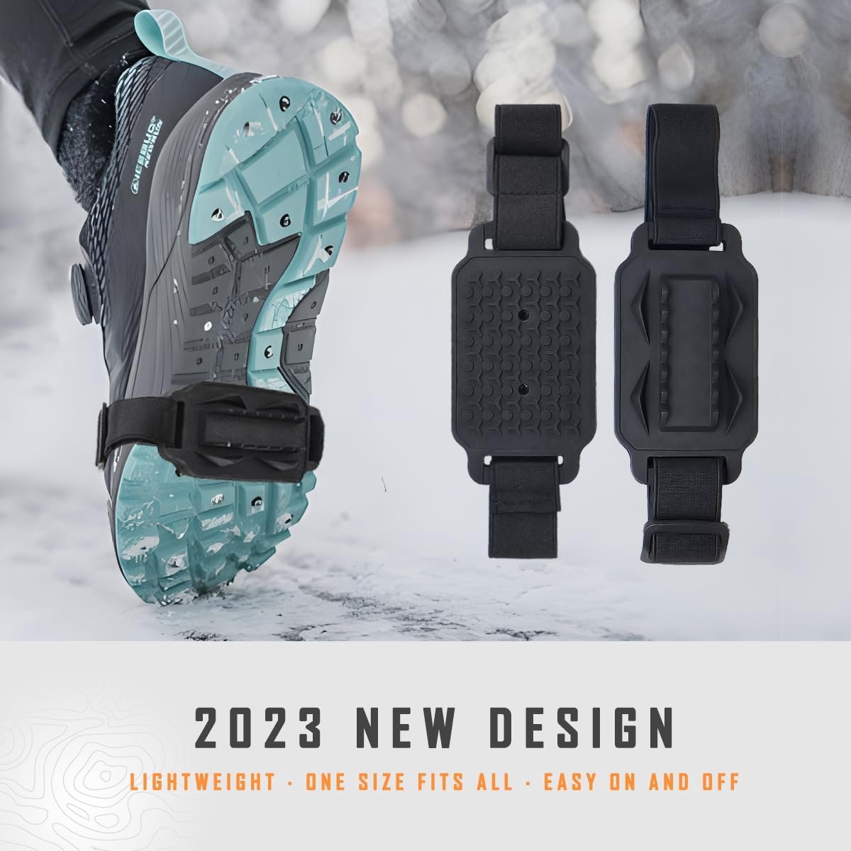 Candala Anti-slip zolen schoenklauwen sneeuw ijs schoenklinknagels komen nooit los stijgijzers ijsklauwen sneeuwketting voor laarzen Mid-Sole Crampons Ice Grips Ice Cleats Zwart