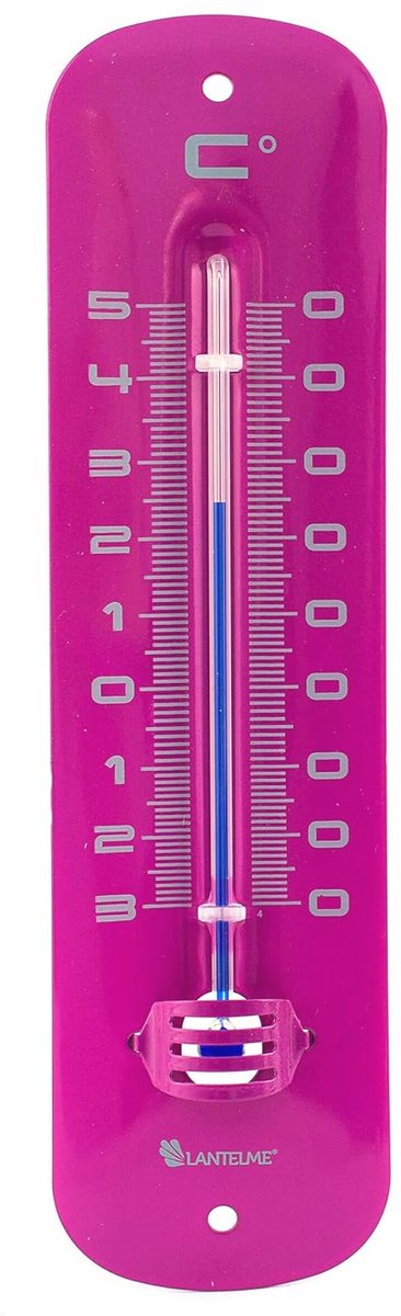 Tuinthermometer 19 cm - Analoge Buitenthermometer voor Binnen en Buiten - Roze
