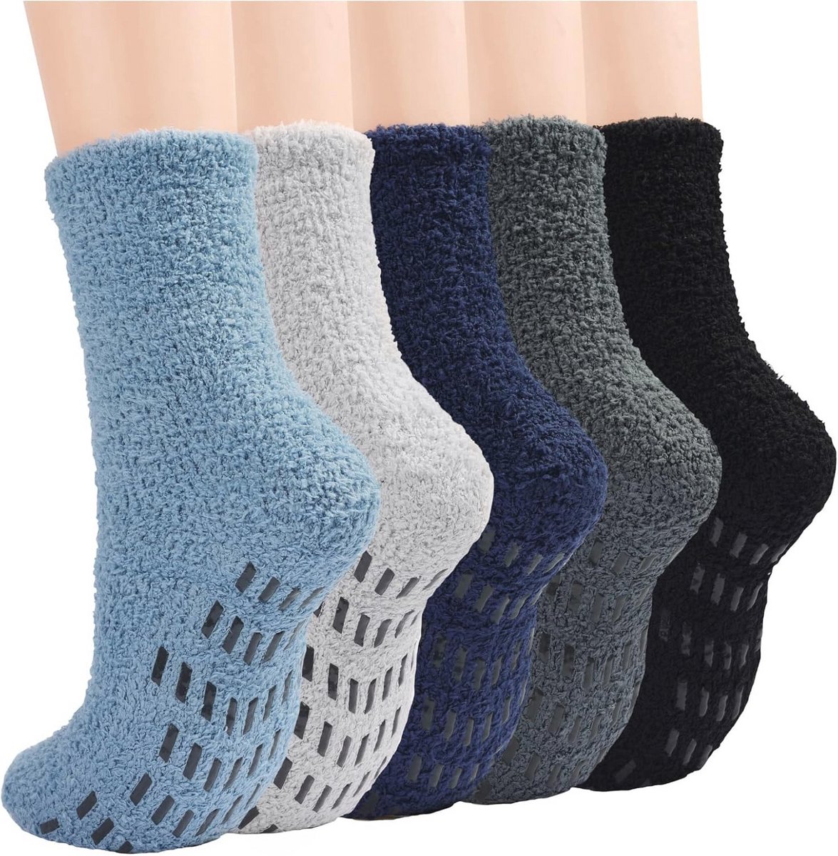 Heren Fluffy Slipper Sokken - 5 Paar Warme Thermo Sokken voor Binnen