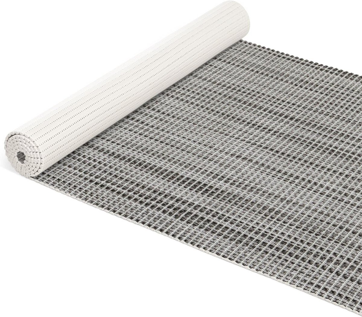 ANRO Badmat zacht schuimmat bad- en douchemat antislip badkamerloper Valse Uni grijs 280x65 cm