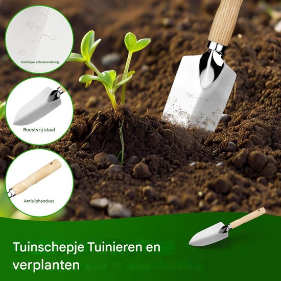 longziming -Tuingereedschap - Hoogwaardige 5-delige Set - Plantenschep - Tuinschep - Duurzaam Materiaal - Ergonomisch Handvat - Lichtgewicht - Ideaal voor Planten en Bloemen van longziming — afbeelding 4