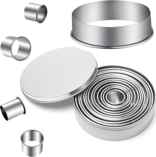 Zenker 42963 Set van 2 ronde uitsteekvormen voor donuts, ronde uitsteekvormen, gezandstraald, koekjessnijder, roestvrij staal, 9,5 cm Zenker 42963 Set van 2 ronde uitsteekvormen voor donuts, ronde uitsteekvormen, gezandstraald, koekjessnijder, roestvrij staal, 9,5 cm