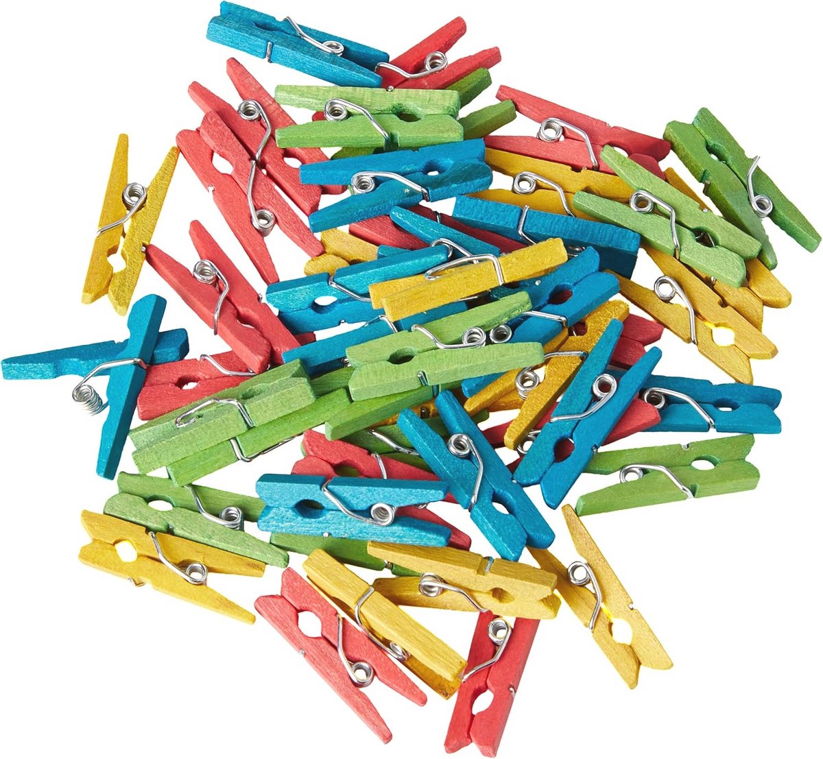 Kleurige Mini Wasknijpers voor Knutselen en Decoratie - 48 Stuks