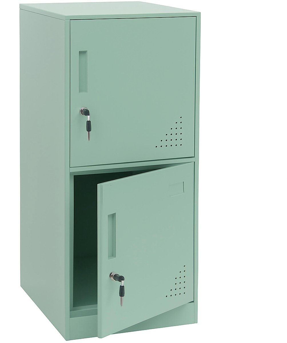 Kluisje MCW-P63, kluisje Kluisje met 2 deuren, 90x38x45cm staal ~ mintgroen