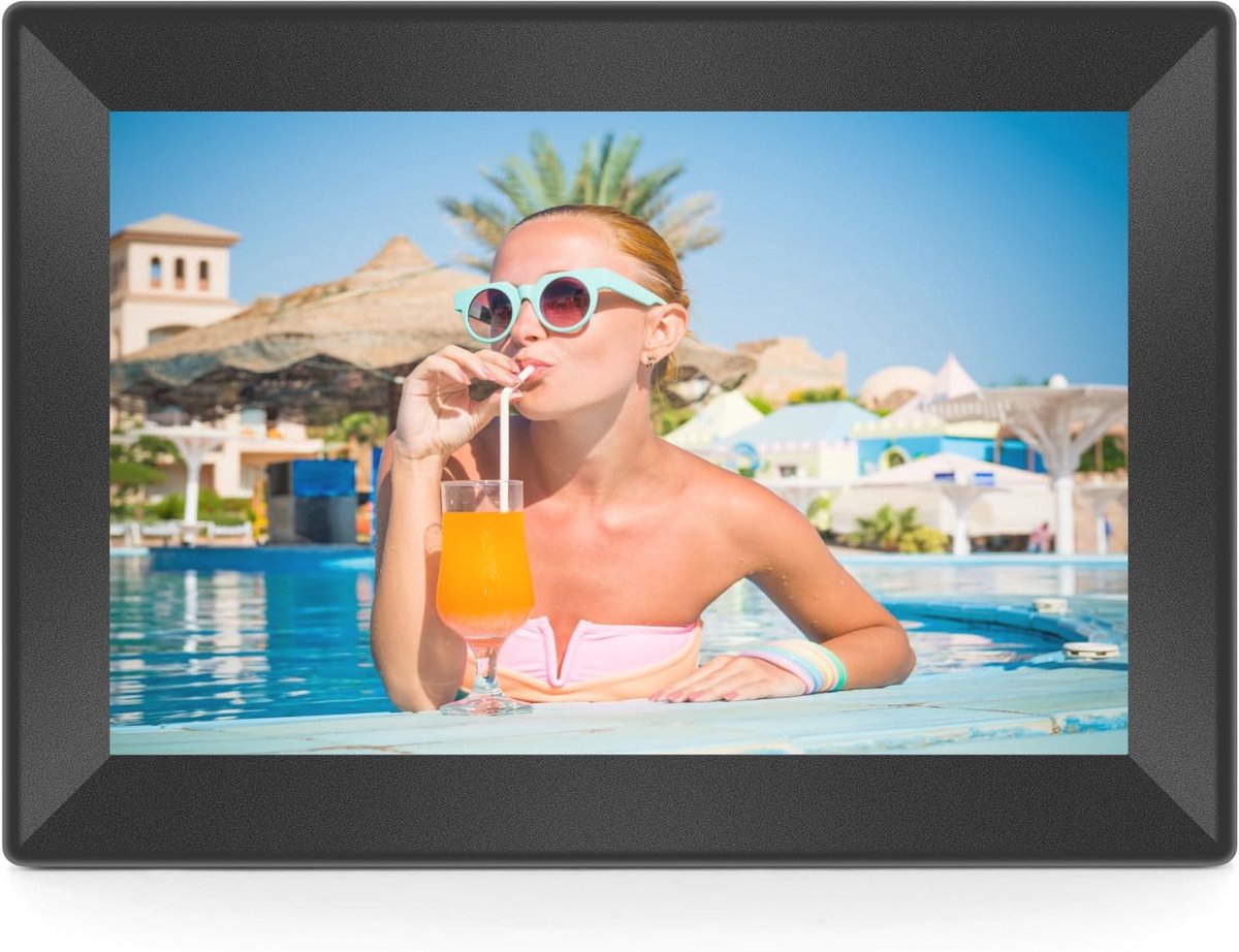 Slimme digitale fotolijst 10,1 inch met wifi en touchscreen - 16 GB opslagruimte voor kamer- en woonkamerdecoratie