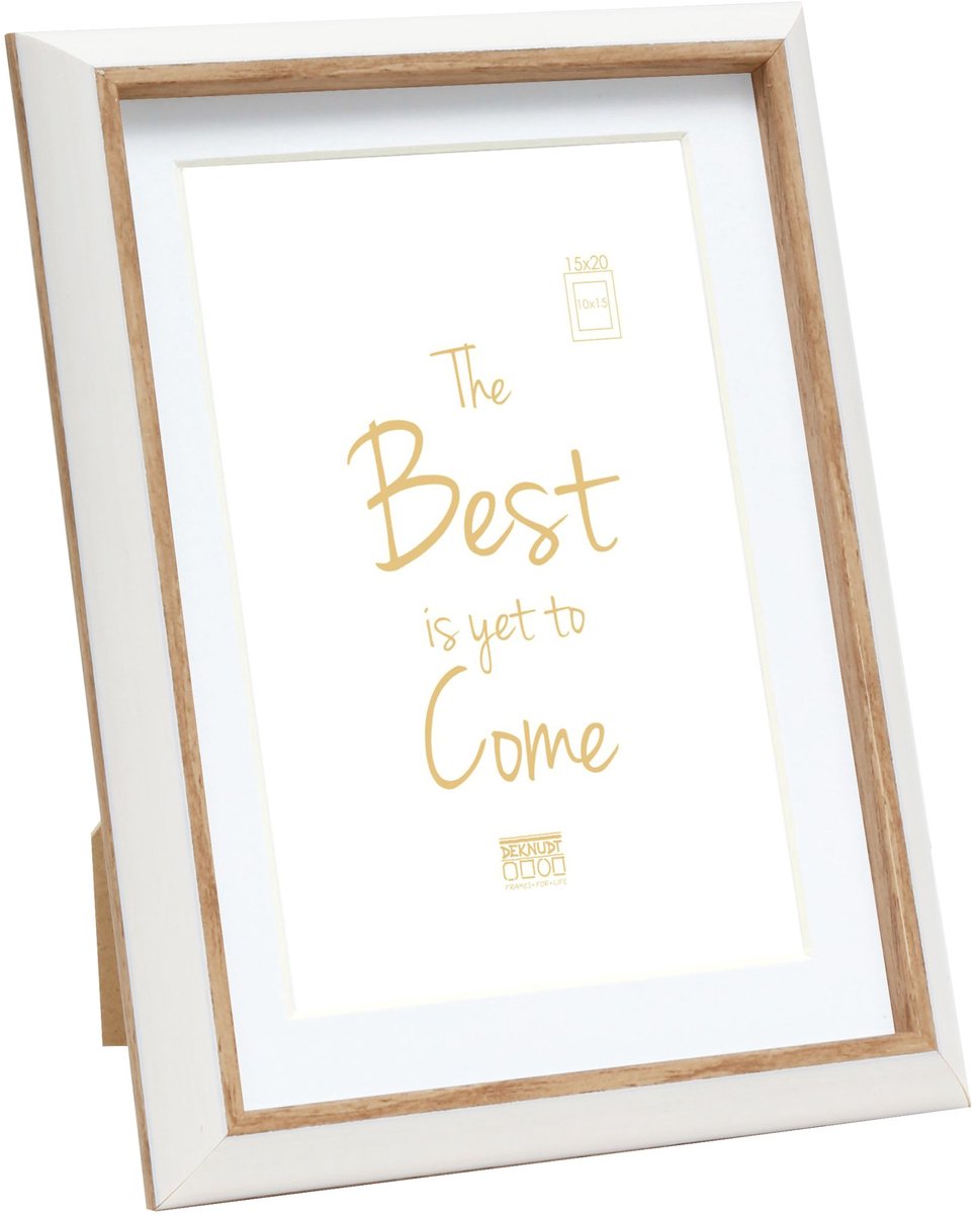 Deknudt Frames fotolijst S46WG1 P1 - wit/naturel - 10x15 / 15x20 cm