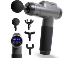 MLN Massage Gun – Krachtige Spiermassage – 5 Opzetstukken – Extra Lange Steel – Zwart