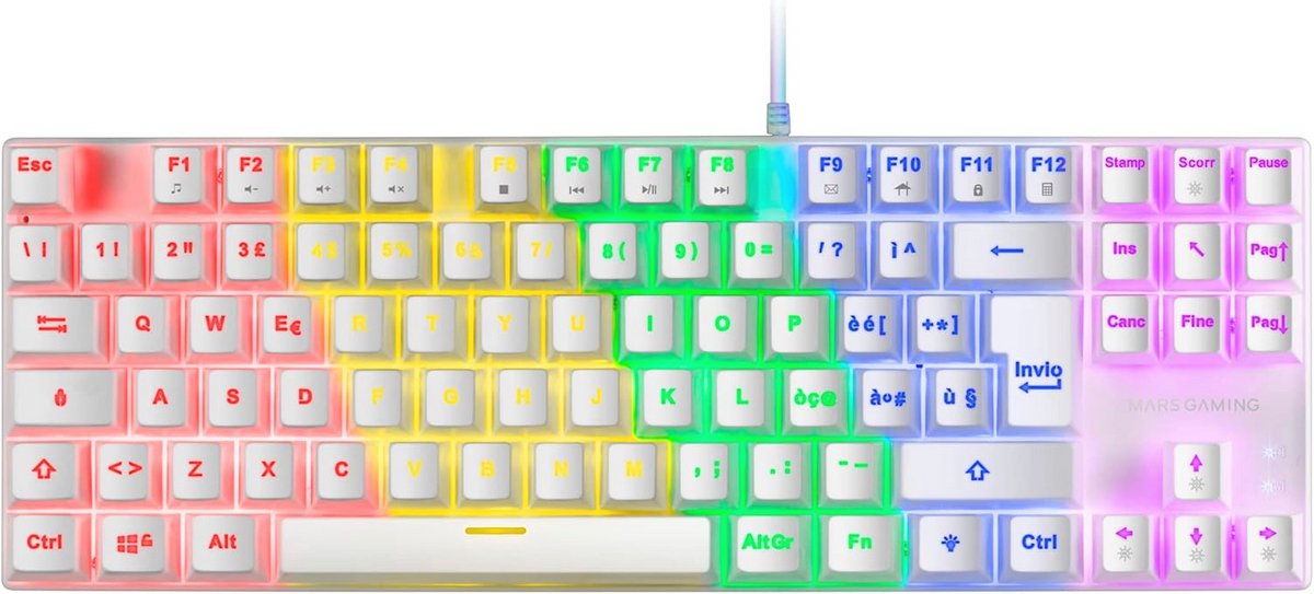 Mechanisch Gaming Toetsenbord TKL met Antighosting en Switch Red - Italiaans