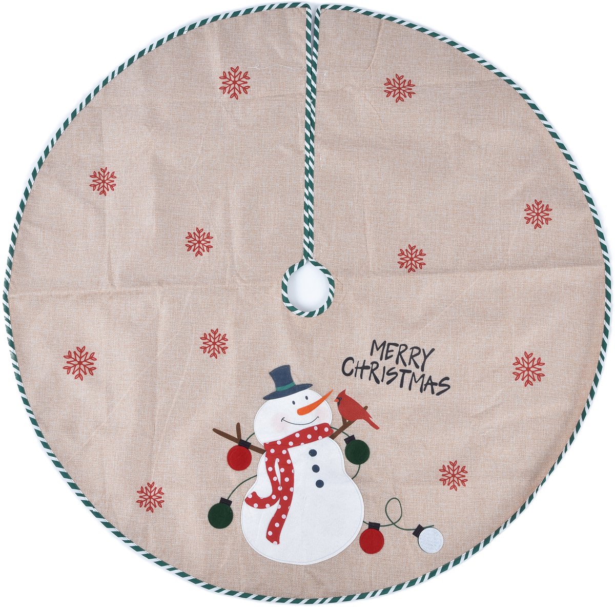 Kerstboom Sneeuwpop Rok - Wit en Groen - 110 cm - Kerstdecoratie Vloerbescherming - Herbruikbaar Wasbaar