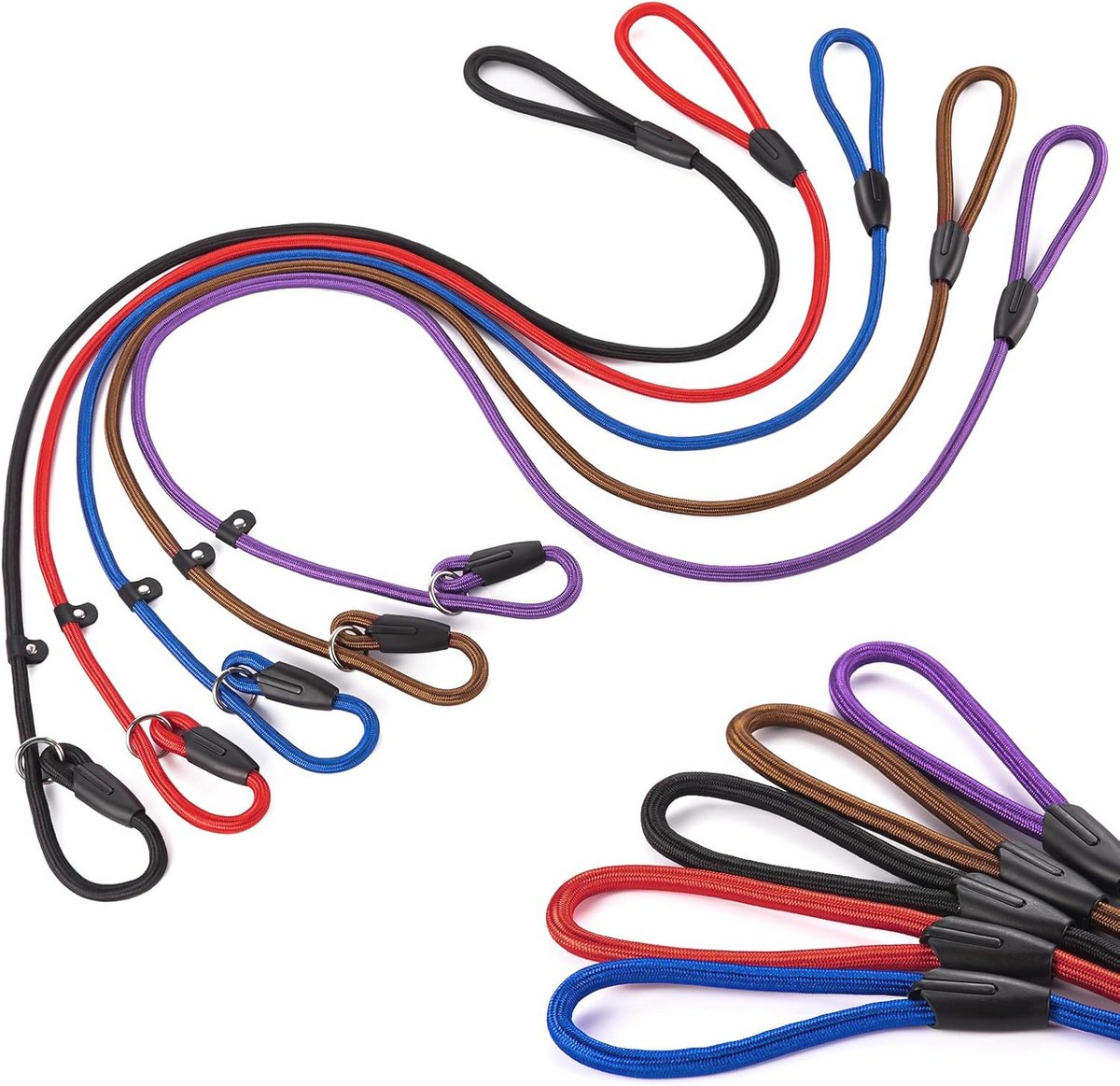 5 stuks Hondenriem Slip Lead - Sterke Nylon Touw Leih voor Training van Honden
