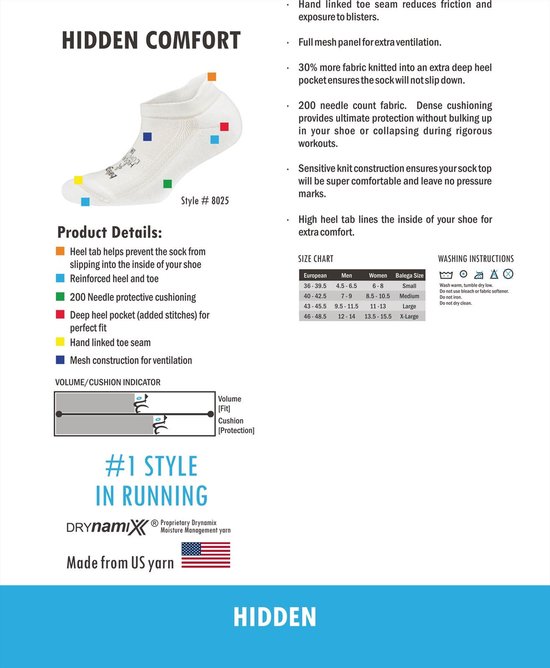 Balega Hidden Comfort Chaussettes de sport unisexe - Zwart - Taille S