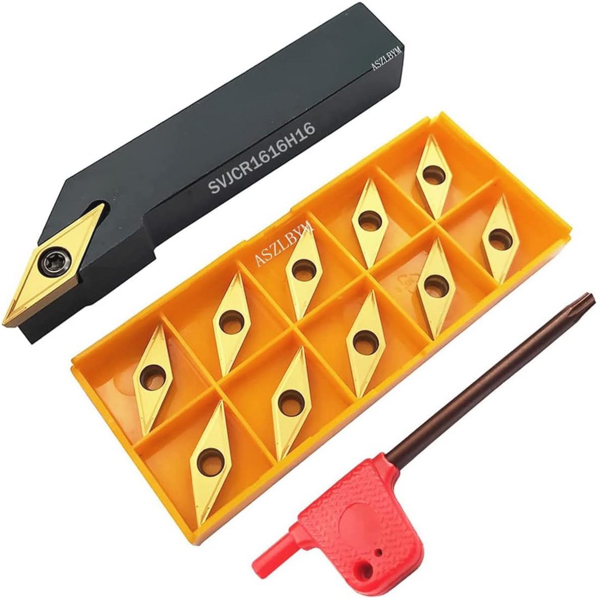 Carbide Draaien Tool Insert Houder met 11 Stuks Draaien Inserts voor Metaalbewerking