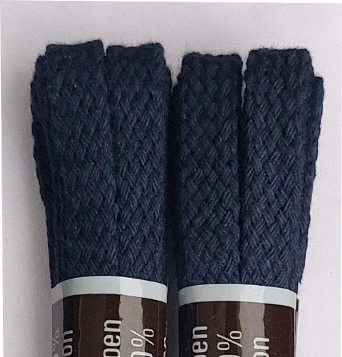 Tana Veter - 2 Paar - Donker Blauw - Plat - Lengte 90 cm - Breedte 7 mm - Schoenveter