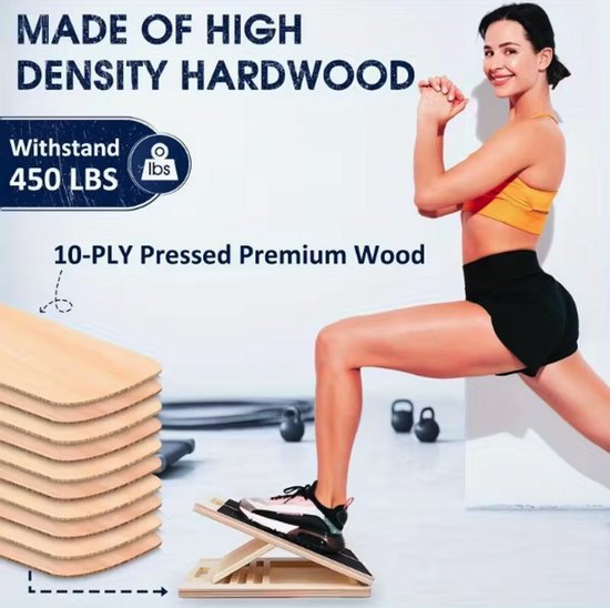 Auxo - rek plank - sport - yoga - herstel - hout van Athlecia — afbeelding 2