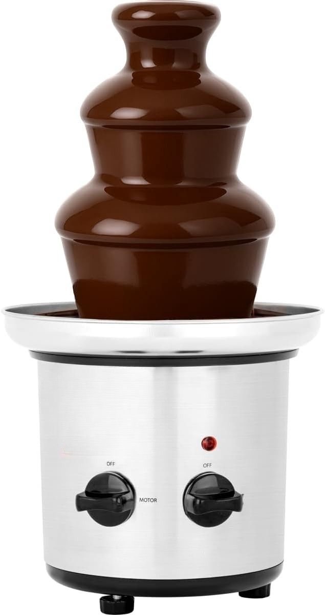 SNJY® Chocoladefontein - Chocolade Fondue - Chocolade Smelter - 170 Watt - Zilver