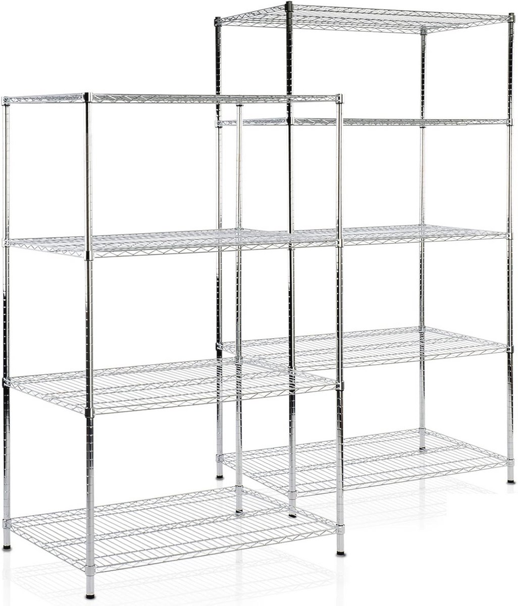 Himalaya rek voor zware lasten | stevige schroefrek voor woonkamers, kelders en garages | massief staal | belastbaarheid tot 750 kg | 90 x 45 x 200 cm