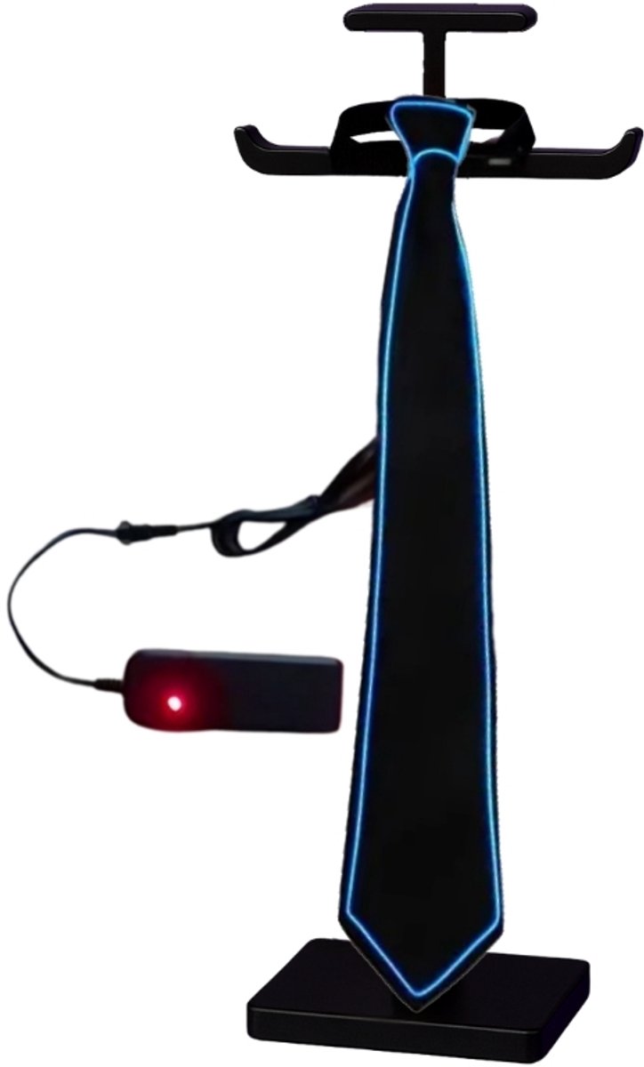Doppler LED Party Tie – Blauw - Lichtgevende Stropdas met 3 Lichtmodi | Perfect voor Feesten, Festivals, Carnaval & Koningsdag