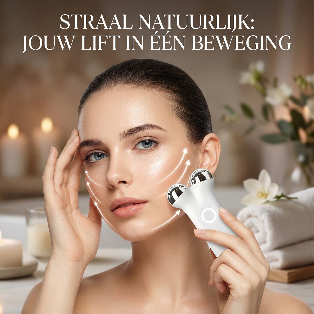 Microstroom - Gezichtslifting apparaat met verwarming, 3 modi, oplaadbaar, anti-aging machine, microstroom-gezichtslifter, gezichtsversteviging en lifting