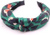 Haarband/diadeem met luipaard print, groen