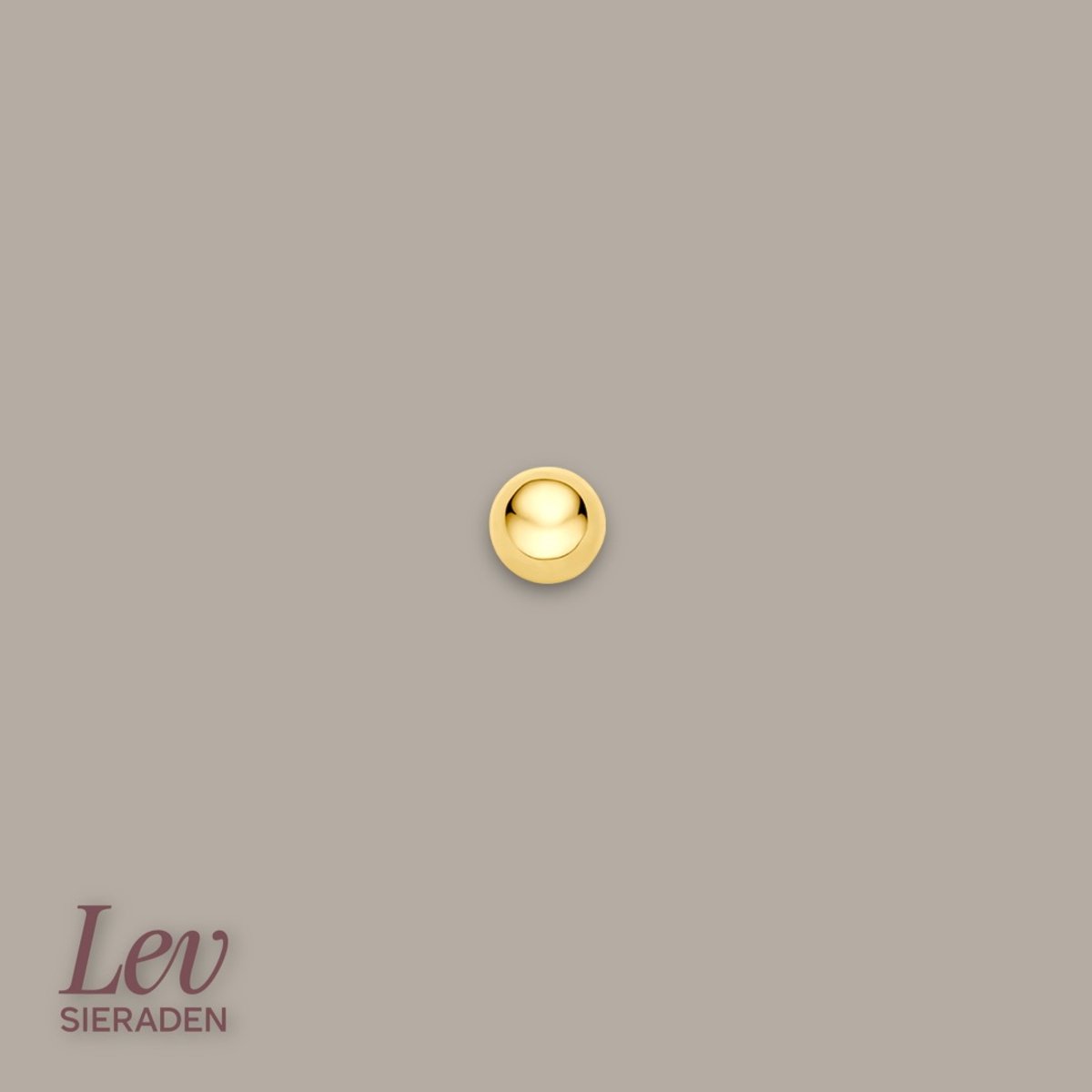 Lev Sieraden - 14 karaat Geelgouden Labret 1.0 x 8 mm met 1 ball 4 mm - Gold - Piercing - labret piercing - neuspiercing staafje - tragus piercing - Monroe piercing- Oorpiercing