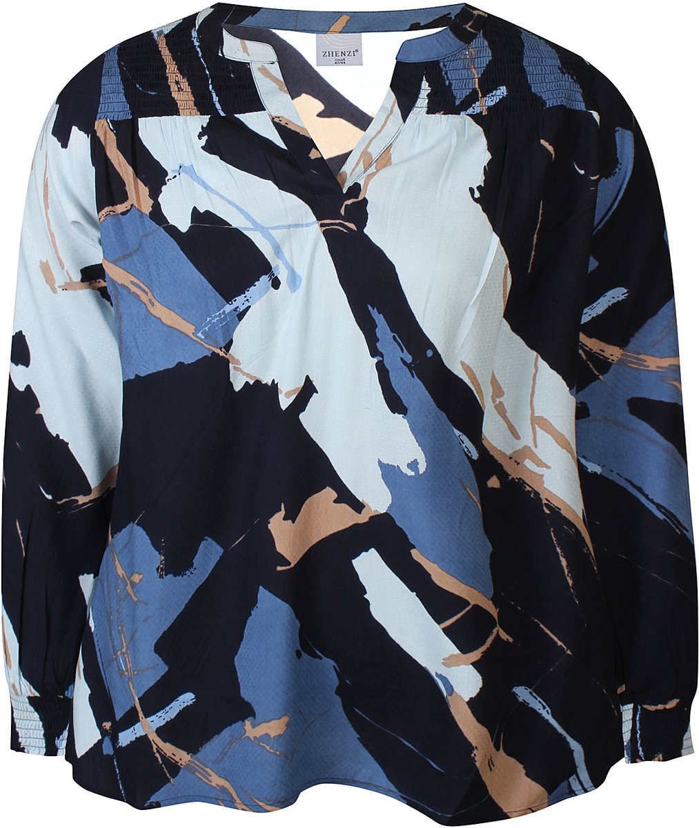 Zhenzi Anity 1205-Blouse L/S Sky Blauw Maat XS 40