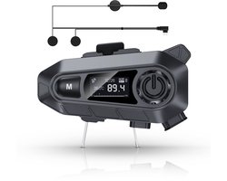 Tech Essentials R500 - Motorhelm Headset - Met Bluetooth 5.4 - Intercom - Radio - Harde microfoon - Brommer - Scooter