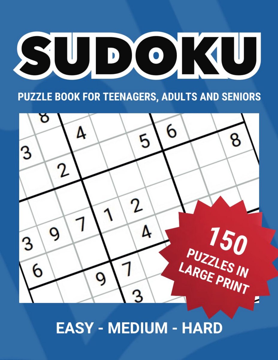 Grote Letter Sudoku Puzzelboek voor Volwassenen en Senioren - Makkelijk tot Moeilijk